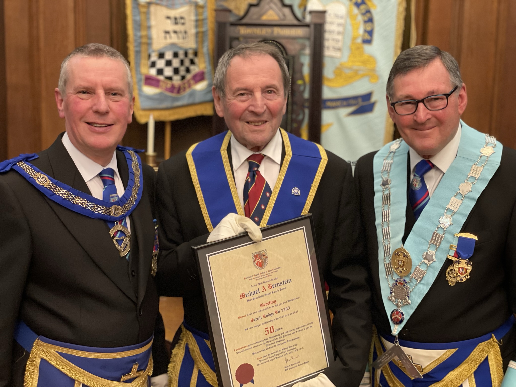 A Special night in Manchester for a Manchester Mason Michael Bernstein 50th Celebration