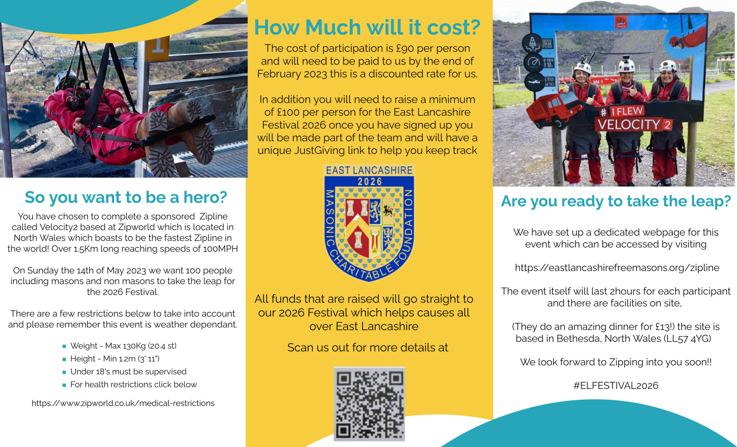 Manchester Masons prepare to take to the skies again for Charity Zipwire 2023